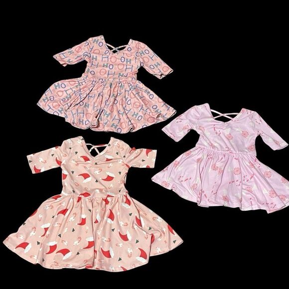 Dot Dot Smile 3 Ballerina Style Holiday Twirl Dresses Pink Size 12-24 Months - Picture 1 of 9